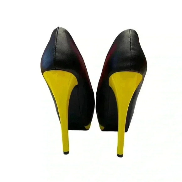 NWOT Wu Ning, Black & Yellow High-Heel Pole Dance Shoes, 39 👠 - Picture 5 of 9
